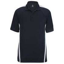 Edwards Men's Navy with White Snag-Proof Color Block Short Sleeve Polo