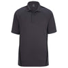 Edwards Men's Steel Grey with Black Snag-Proof Color Block Short Sleeve Polo