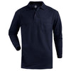 Edwards Men's Navy Blended Pique Long Sleeve Polo with Pocket