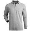 Edwards Men's Grey Heather Blended Pique Long Sleeve Polo with Pocket