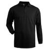 Edwards Men's Black Cotton Pique Long Sleeve Polo