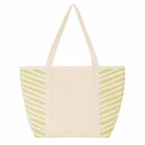 Good Value Natural/Apple Green Zebra Colored Cotton Tote