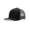 Richardson Black/Charcoal/Red Sideline Laser Cut Five Panel Trucker Hat