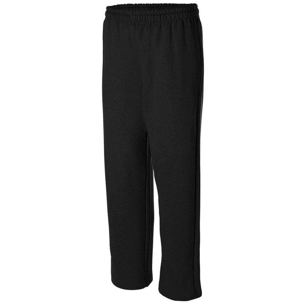 Gildan Unisex Black Heavy Blend Open-Bottom Sweatpants