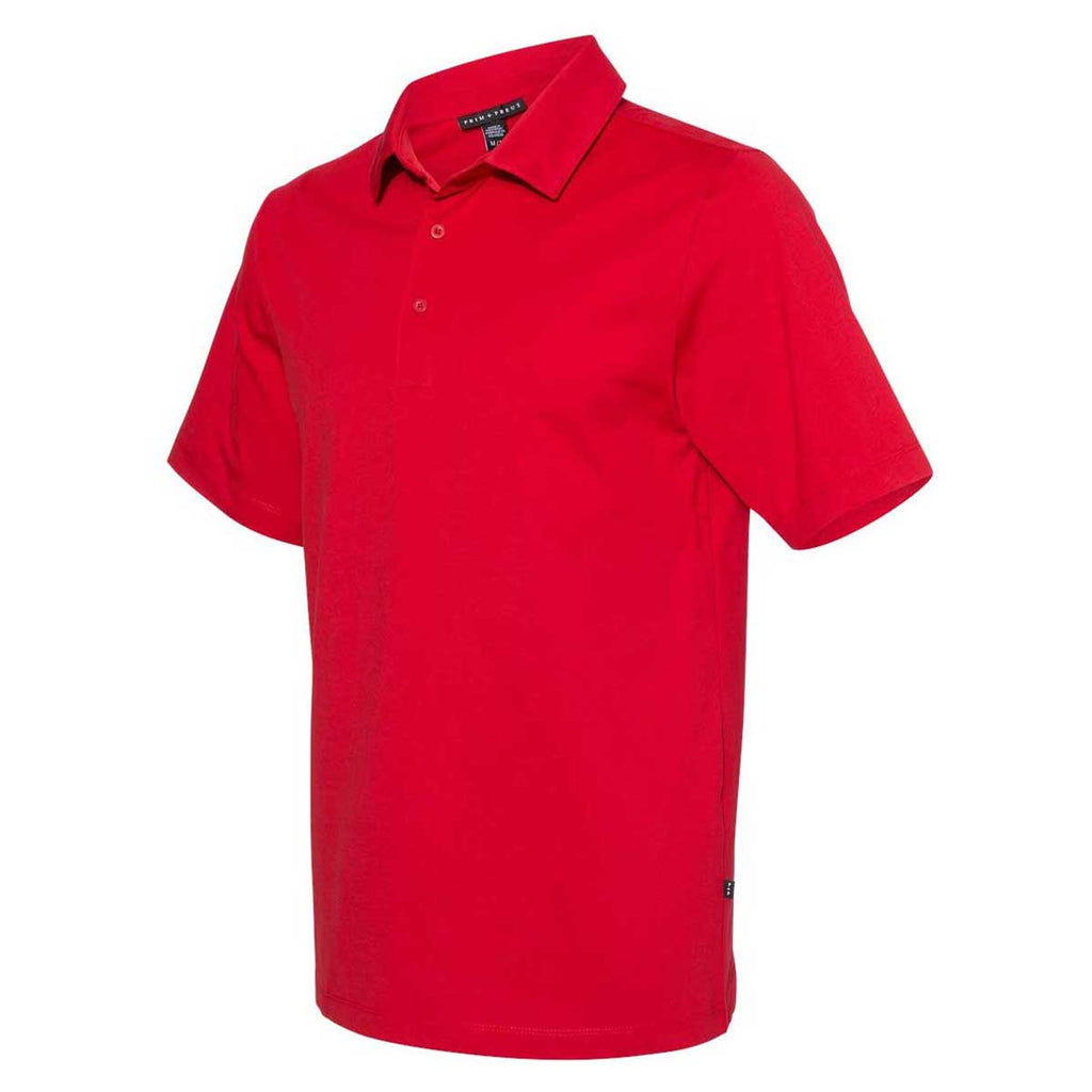 PRIM+PREUX Men's Red Pima Jersey Sport Shirt