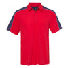 PRIM+PREUX Men's Red/Navy/Steel Dynamic Mesh Blocked Sport Shirt