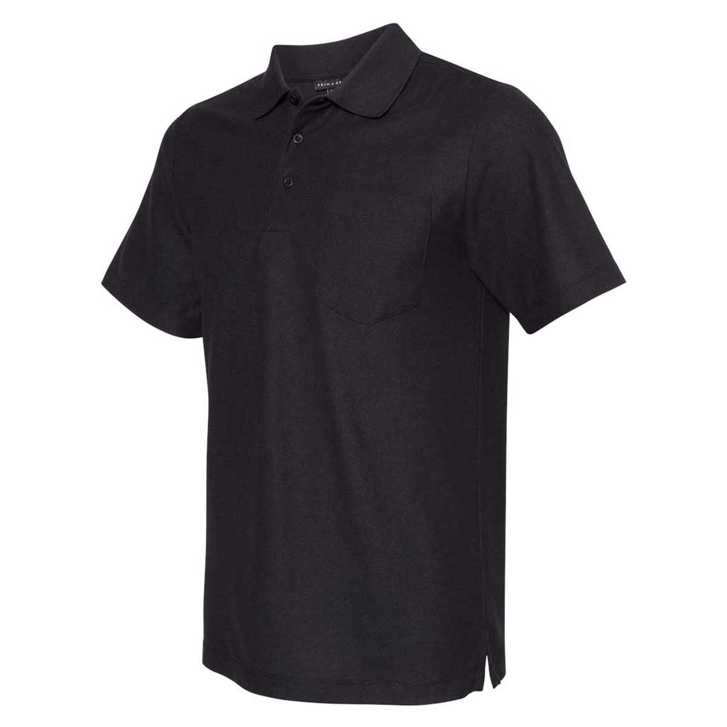 PRIM+PREUX Men's Black Smart Pocket Sport Shirt
