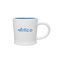 ETS White/Sky Blue Turno Ceramic Mug With Rigid Interior 12 oz