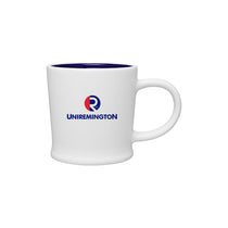 ETS White/Cobalt Blue Turno Ceramic Mug With Rigid Interior 12 oz