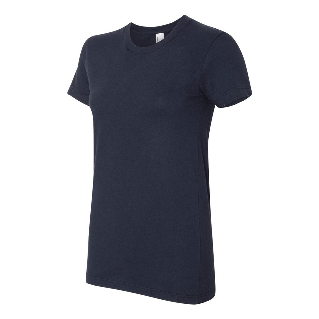 American Apparel Women's Navy Fine Jersey Short Sleeve T-Shirt