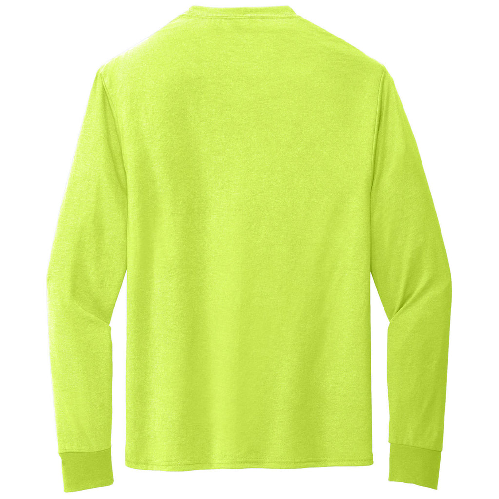 Jerzees Unisex Safety Green Dri-Power 100% Polyester Long Sleeve T-Shirt