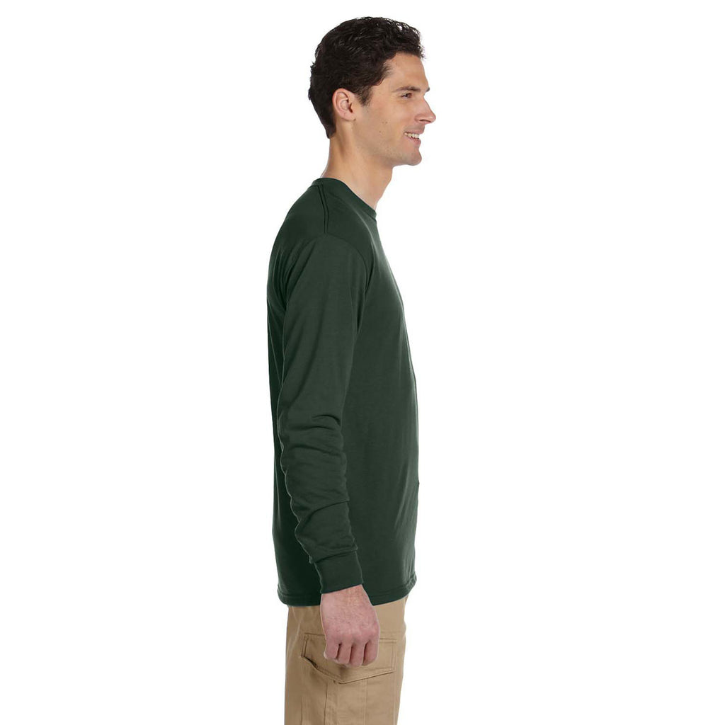 Jerzees Men's Forest Green 5.3 Oz Dri-Power Sport Long-Sleeve T-Shirt