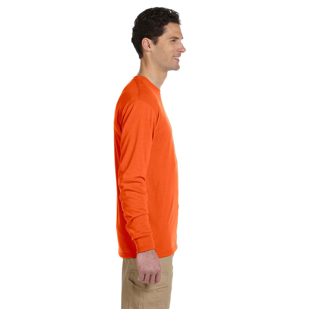 Jerzees Men's Safety Orange 5.3 Oz Dri-Power Sport Long-Sleeve T-Shirt
