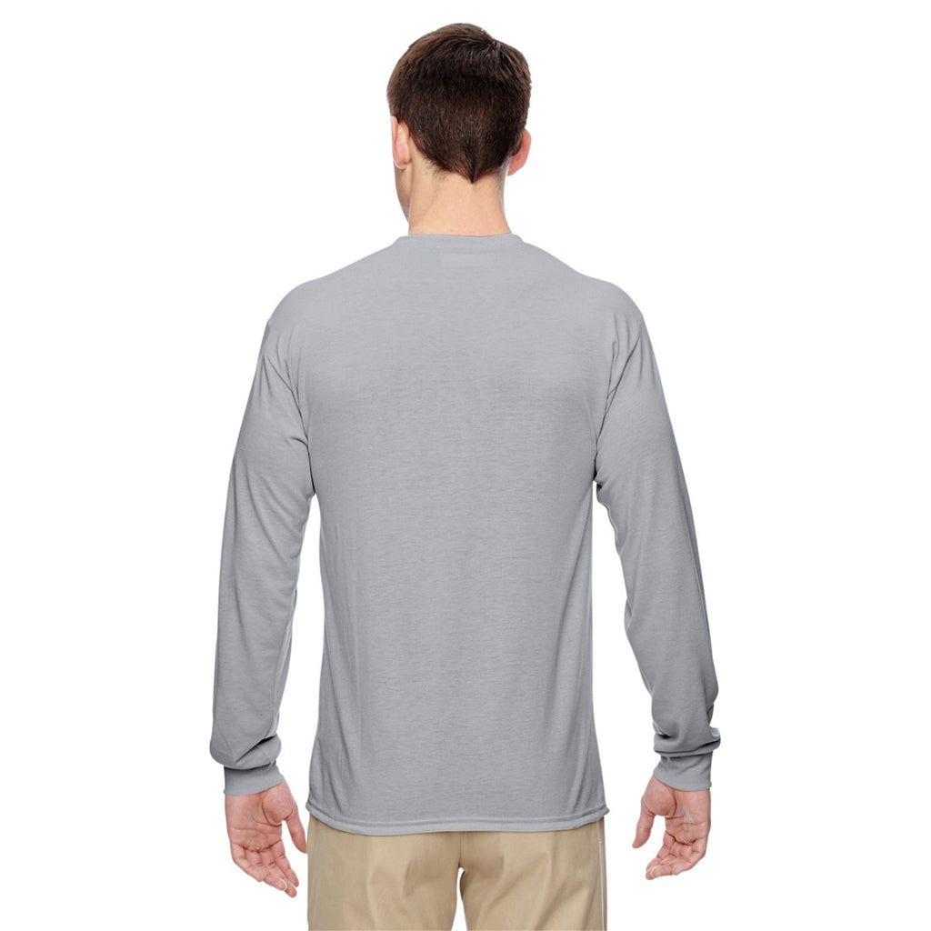 Jerzees Men's Silver 5.3 Oz Dri-Power Sport Long-Sleeve T-Shirt
