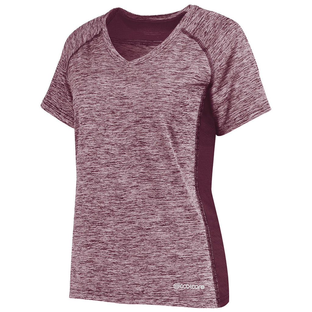 Holloway Women's Maroon Heather Electrify Coolcore Tee