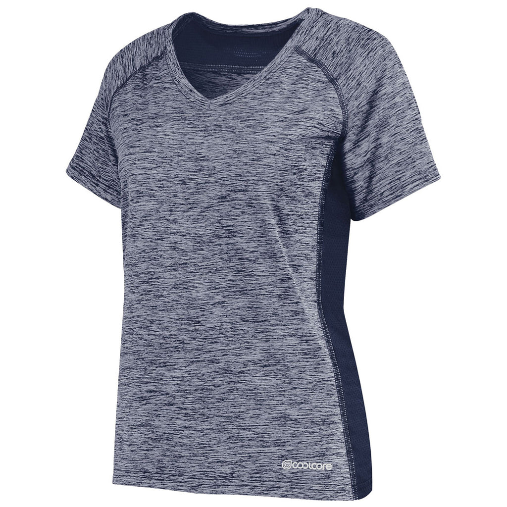 Holloway Women's Navy Heather Electrify Coolcore Tee