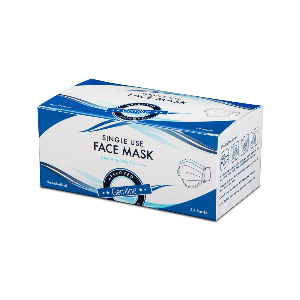 Gemline Sky Blue Single Use Face Mask