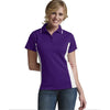 Charles River Women's Purple/White Color Blocked Wicking Polo