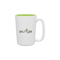 ETS White/Glossy Lime Rocca Ceramic Mug 15 oz