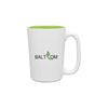 ETS White/Glossy Lime Rocca Ceramic Mug 15 oz