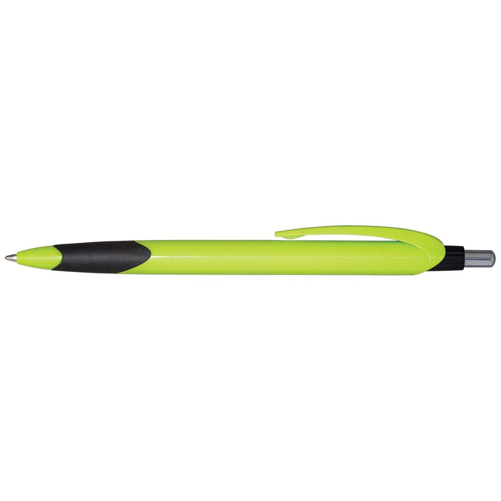 Hub Pens Lime Green Wavaux Pen with Black Grip & Black Ink