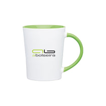 ETS White/Lime Emma Ceramic Mug 14 oz
