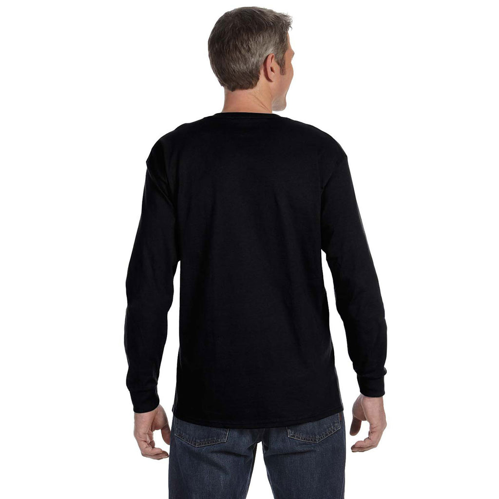Jerzees Men's Black 5.6 Oz Dri-Power Active Long-Sleeve T-Shirt
