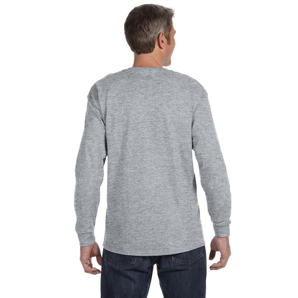 Jerzees Men's Oxford 5.6 Oz Dri-Power Active Long-Sleeve T-Shirt