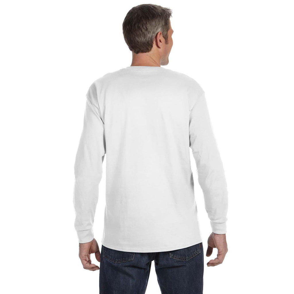 Jerzees Men's White 5.6 Oz Dri-Power Active Long-Sleeve T-Shirt