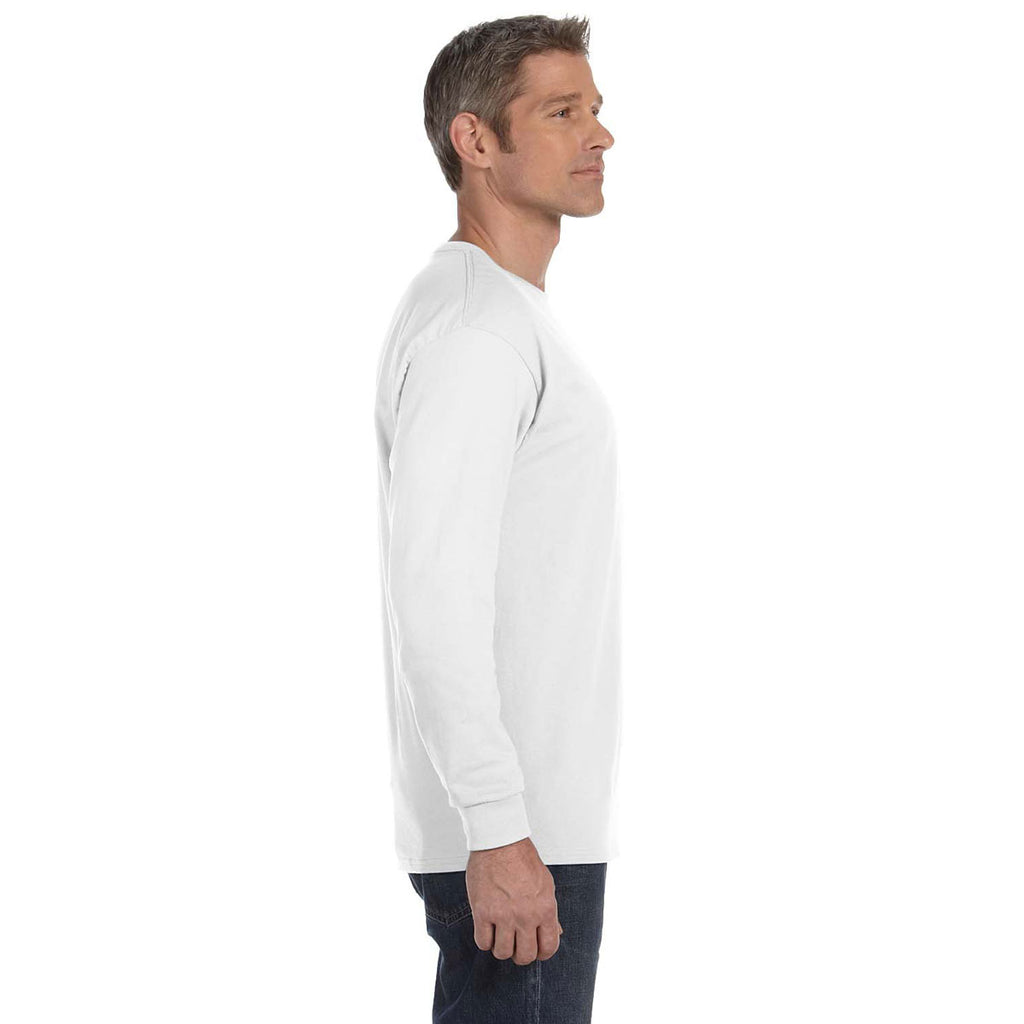 Jerzees Men's White 5.6 Oz Dri-Power Active Long-Sleeve T-Shirt