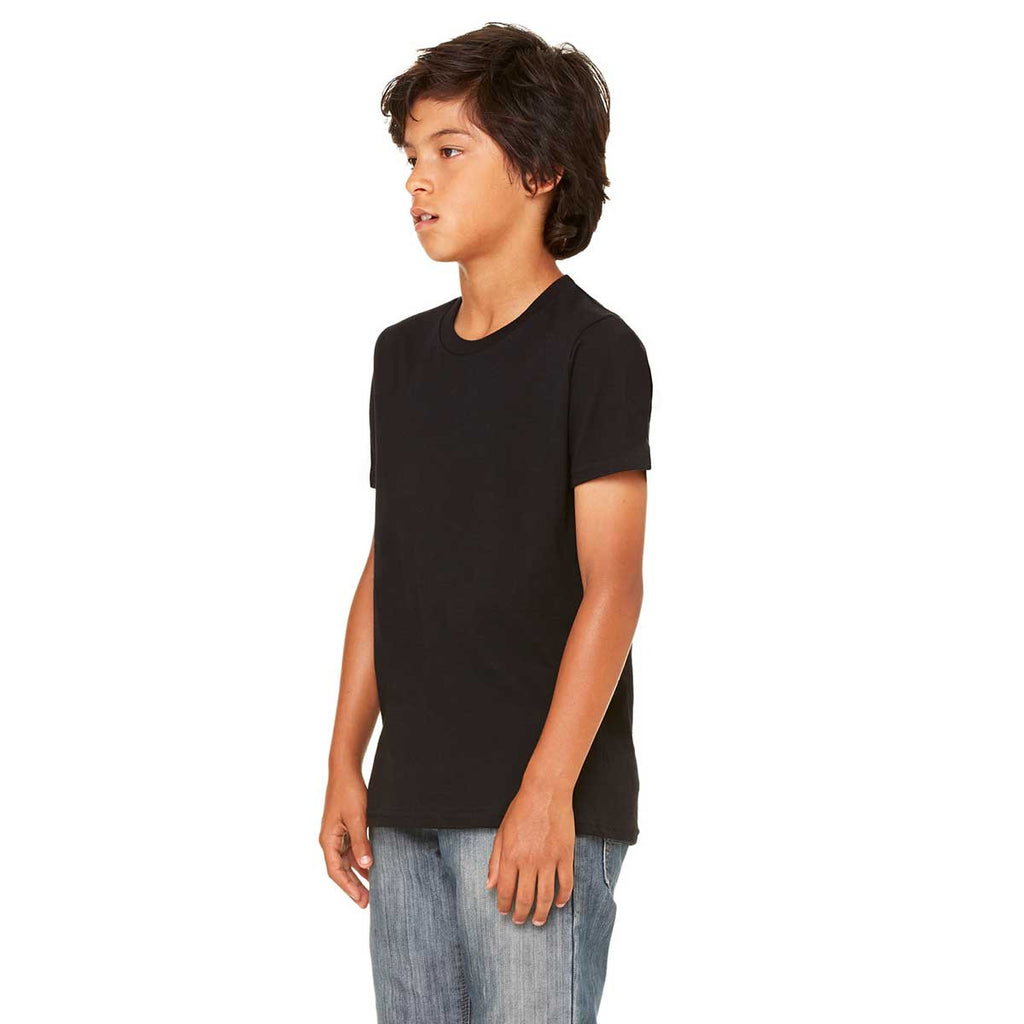 Bella + Canvas Youth Black Jersey Short-Sleeve T-Shirt