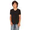 Bella + Canvas Youth Black Jersey Short-Sleeve V-Neck T-Shirt