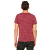 Bella + Canvas Unisex Maroon Marble Jersey Short-Sleeve V-Neck T-Shirt