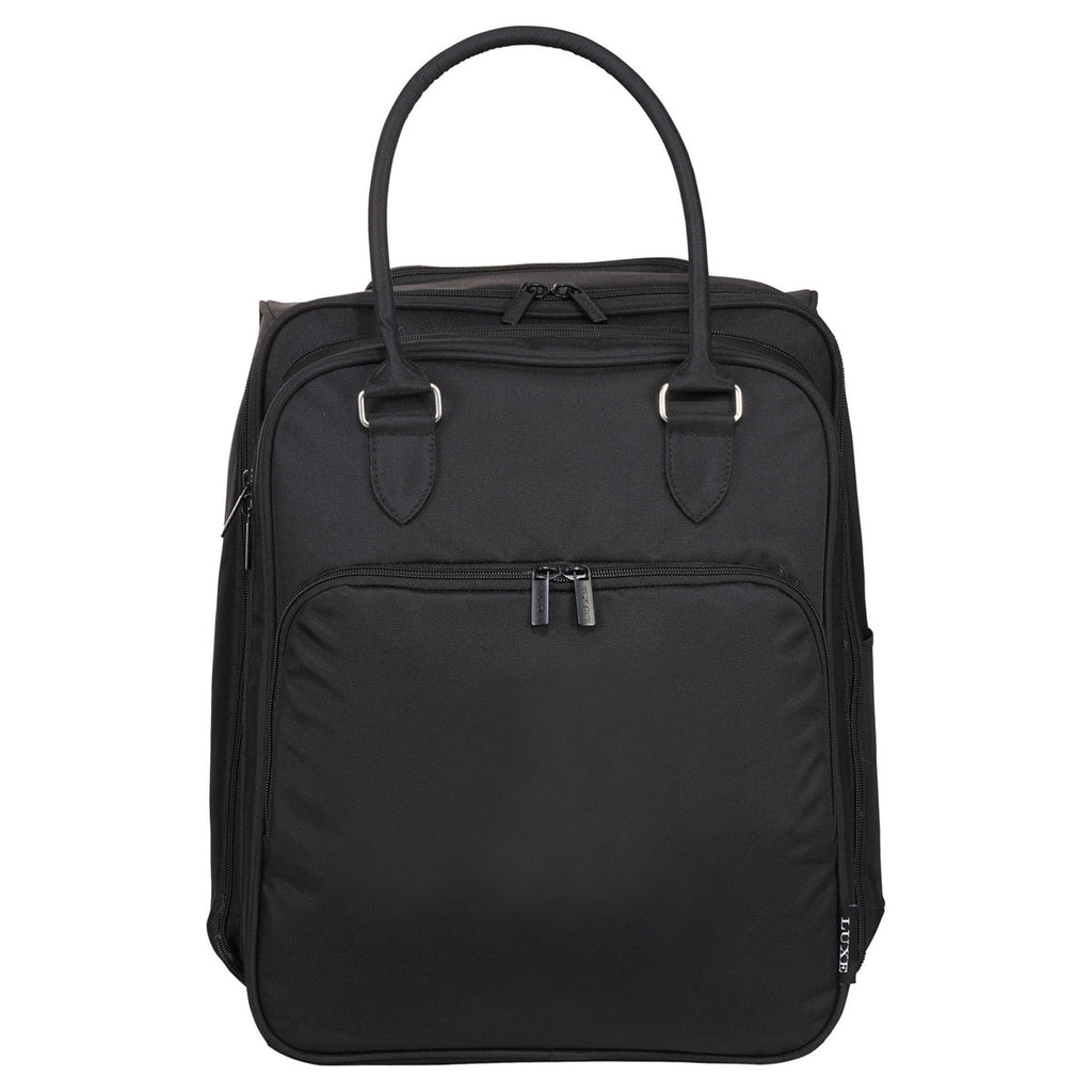 Luxe Black 2-in-1 Wheeled Travel Tote