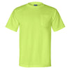 Bayside Men's Lime Green Union-Made Short Sleeve T-Shirt with Pocket