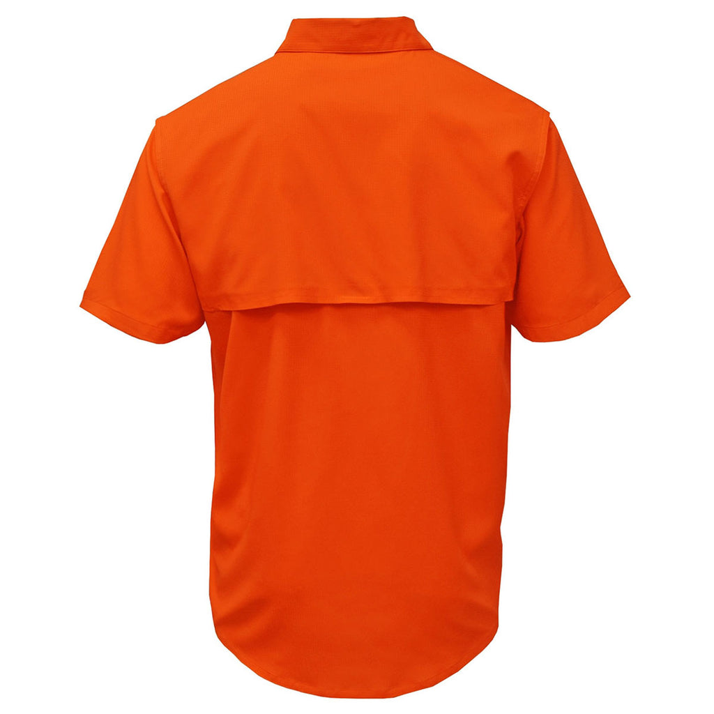 BAW Men's Orange Short Sleeve Fishing Shirt