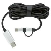 Good Value Black 8 ft Dual Charging Cable with USB-C