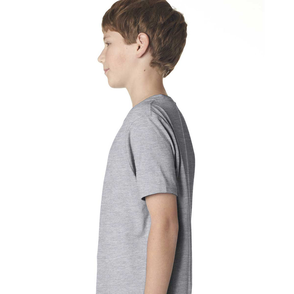 Next Level Boy's Heather Grey Premium Short-Sleeve Crew Tee