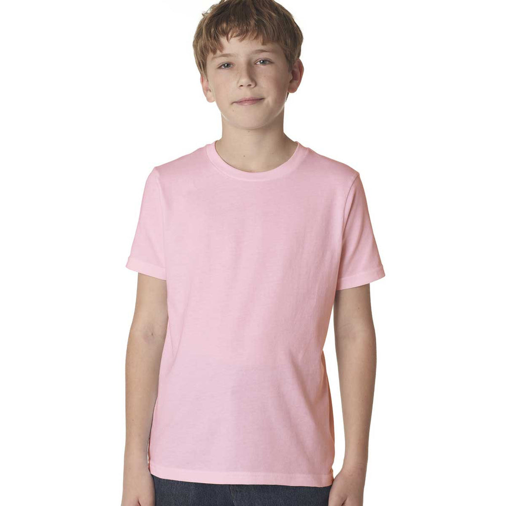 Next Level Boy's Light Pink Premium Short-Sleeve Crew Tee