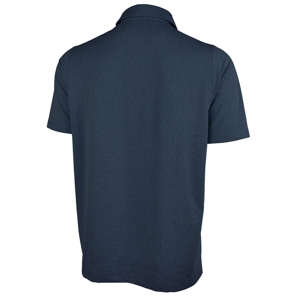 Charles River Men's Heather Navy Heathered Eco-Logic Stretch Polo