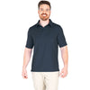 Charles River Men's Heather Navy Heathered Eco-Logic Stretch Polo