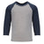 Next Level Youth Mid Navy/Dark Heather Grey CVC 3/4-Sleeve Raglan Tee