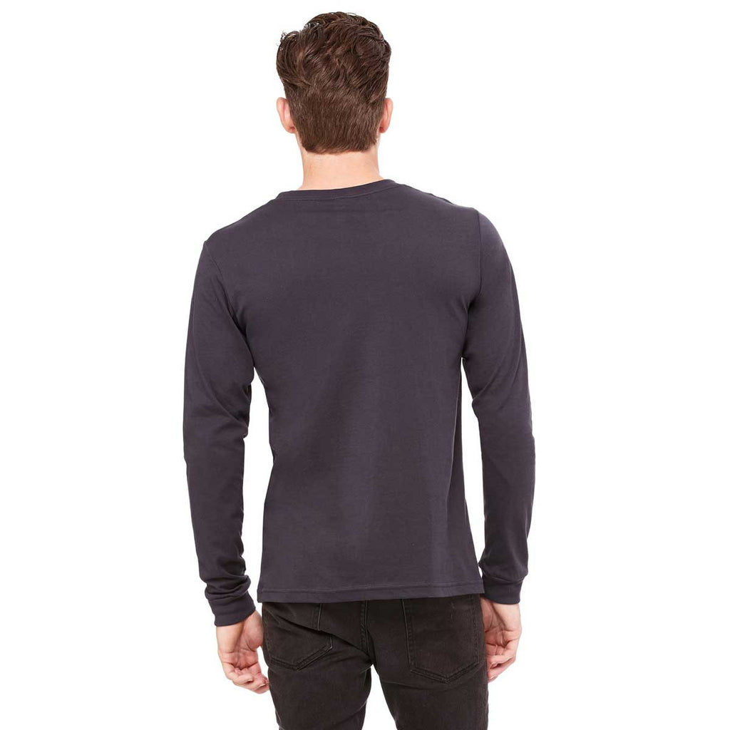 Bella + Canvas Men's Dark Grey Jersey Long-Sleeve T-Shirt