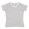 LAT Women's Heather/White Soccer Ringer Fine Jersey T-Shirt