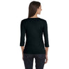 LAT Women's Black Three-Quarter Sleeve Premium Jersey T-Shirt