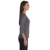 LAT Women's Charcoal Three-Quarter Sleeve Premium Jersey T-Shirt