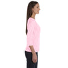 LAT Women's Pink Three-Quarter Sleeve Premium Jersey T-Shirt