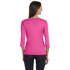 LAT Women's Raspberry Three-Quarter Sleeve Premium Jersey T-Shirt