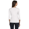 LAT Women's White Three-Quarter Sleeve Premium Jersey T-Shirt