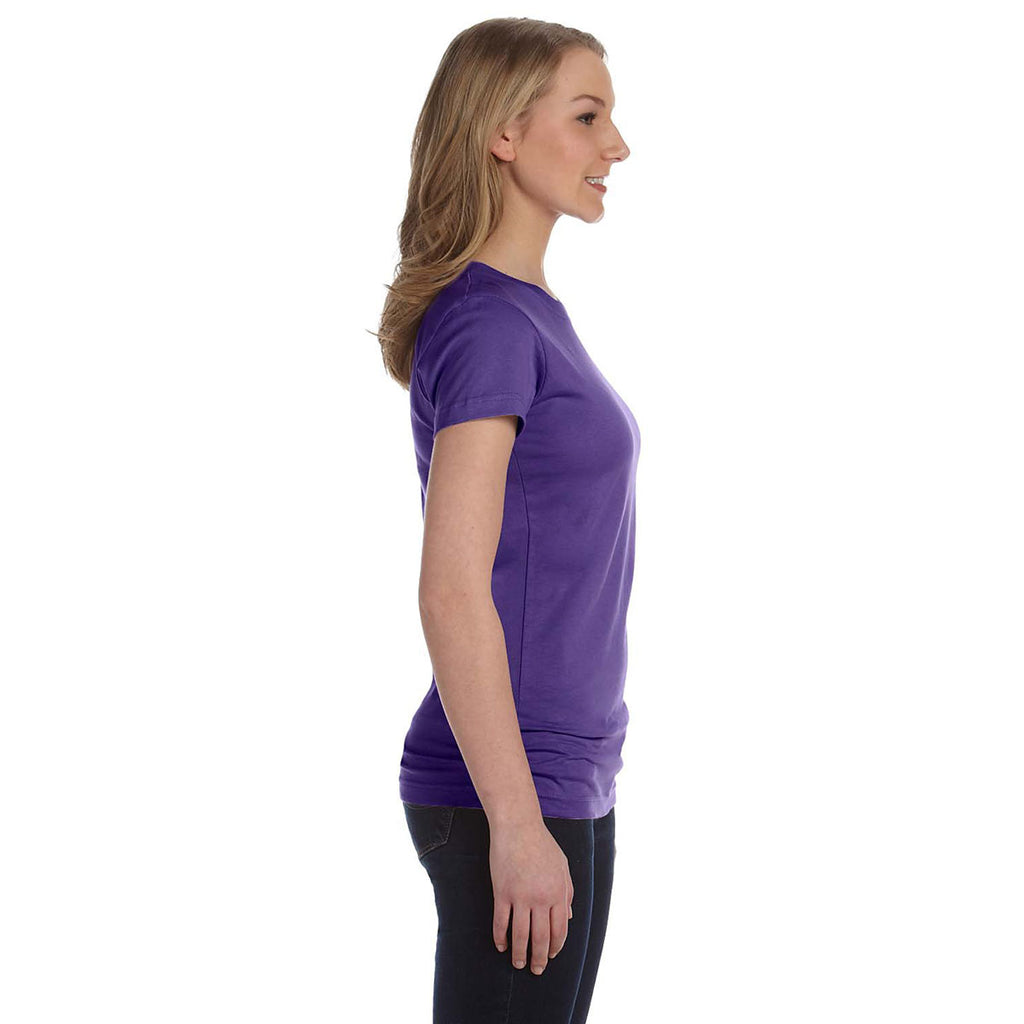 LAT Women's Purple Junior Fit Fine Jersey T-Shirt